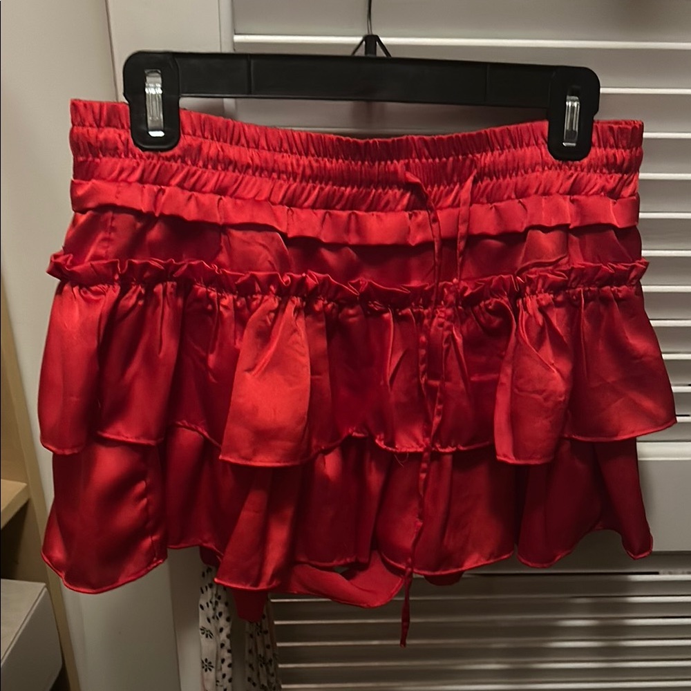 Red Ruffled Women's Skirt